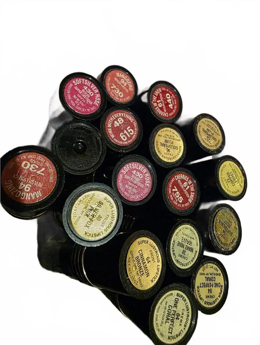 17 Vtg Revlon Super Lustrous Lipsticks Assorted Shades